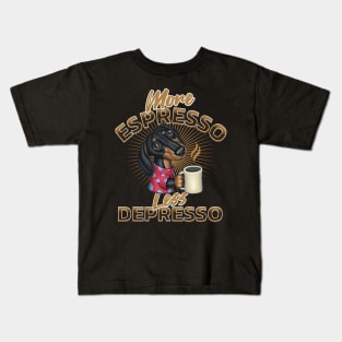 Cute Doxie Dachshund Ready for Morning with Expresso Kids T-Shirt